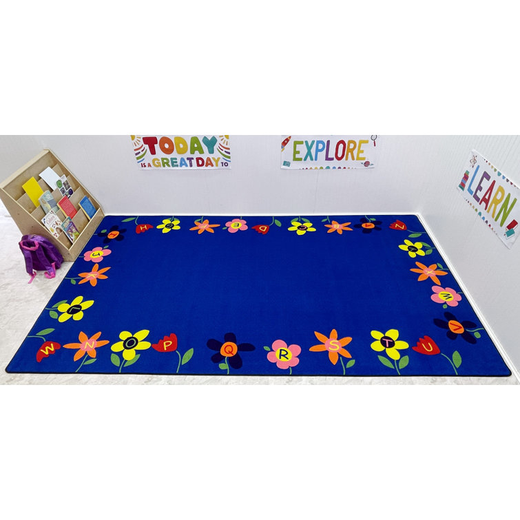 Kid Carpet Tufted Performance Blue/Yellow/Green Rug Wayfair
